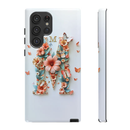 Floral Letter M Phone Case – Personalized Aesthetic Cover for iPhone, Samsung & Google Pixel