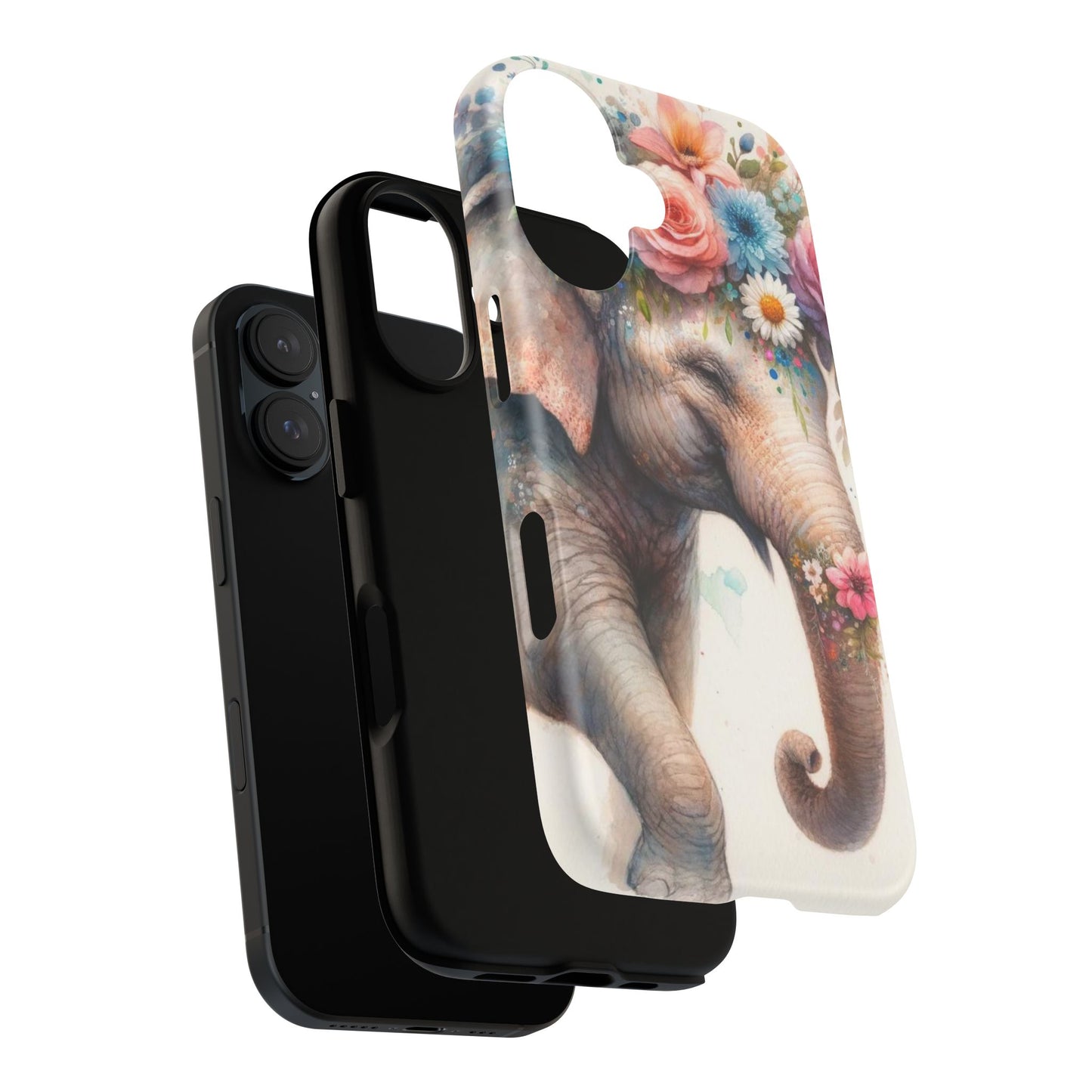 Joyful Floral Elephant Mobile Cover – Whimsical Watercolor Art