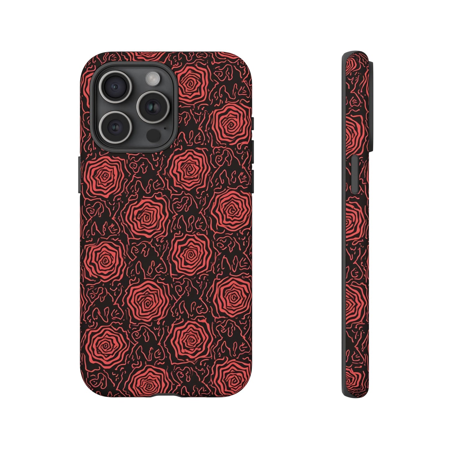 Red roses abstract geometric seamless pattern design