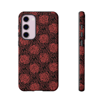 Red roses abstract geometric seamless pattern design