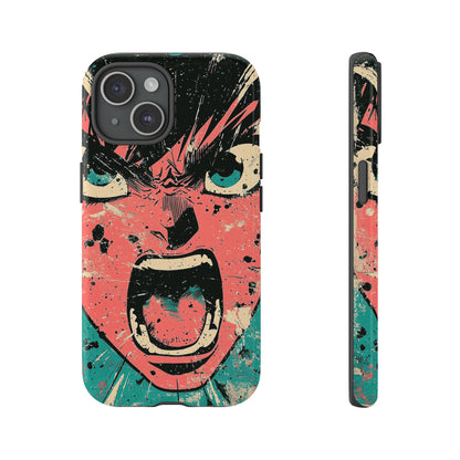 Rage Unleashed | Retro Scream Manga Phone Case for iPhone, Samsung & Pixel