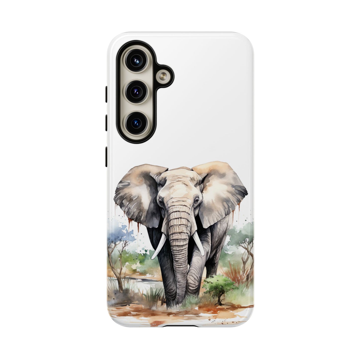 Safari Watercolor Elephant Mobile Cover – Artistic Wildlife Design