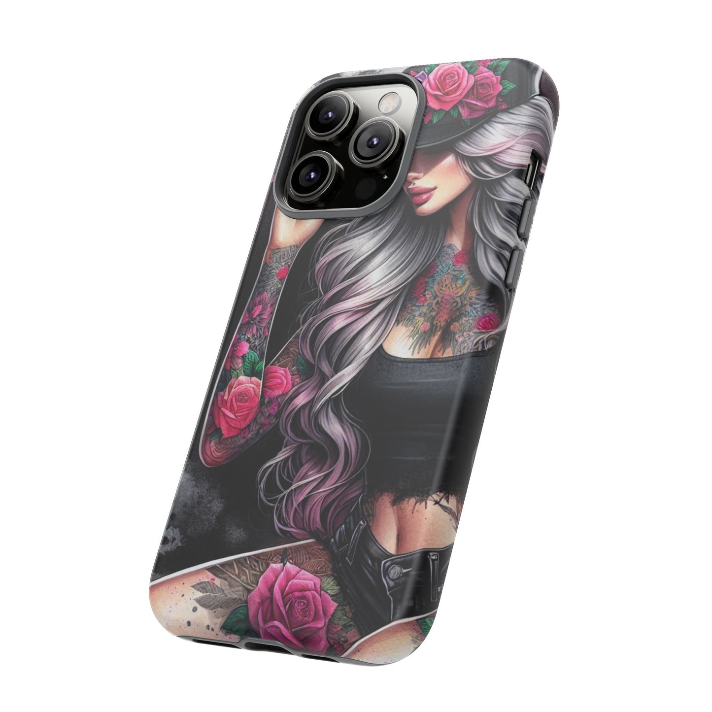 Ink & Roses – Edgy Floral Rebel Mobile Cover