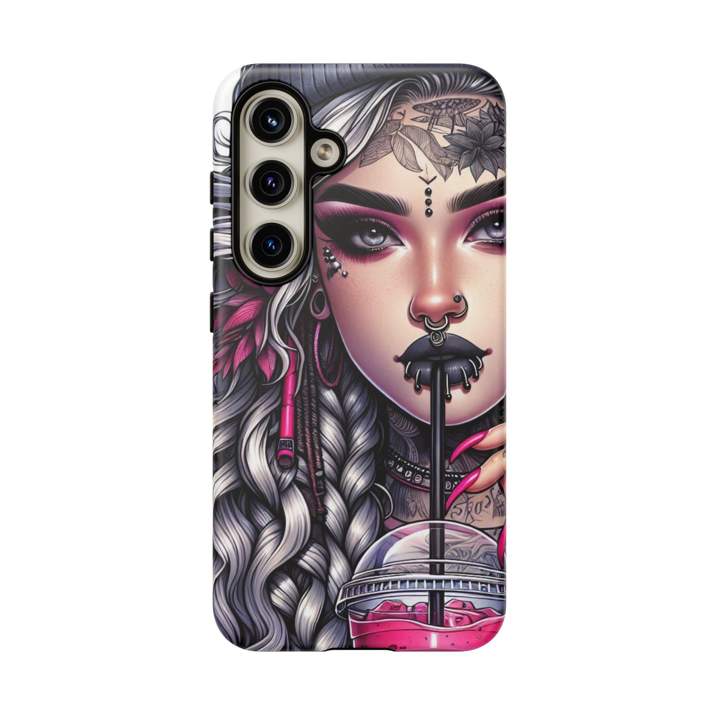Icy Rebel – Silver Dreads & Edgy Street Chic Mobile Cover