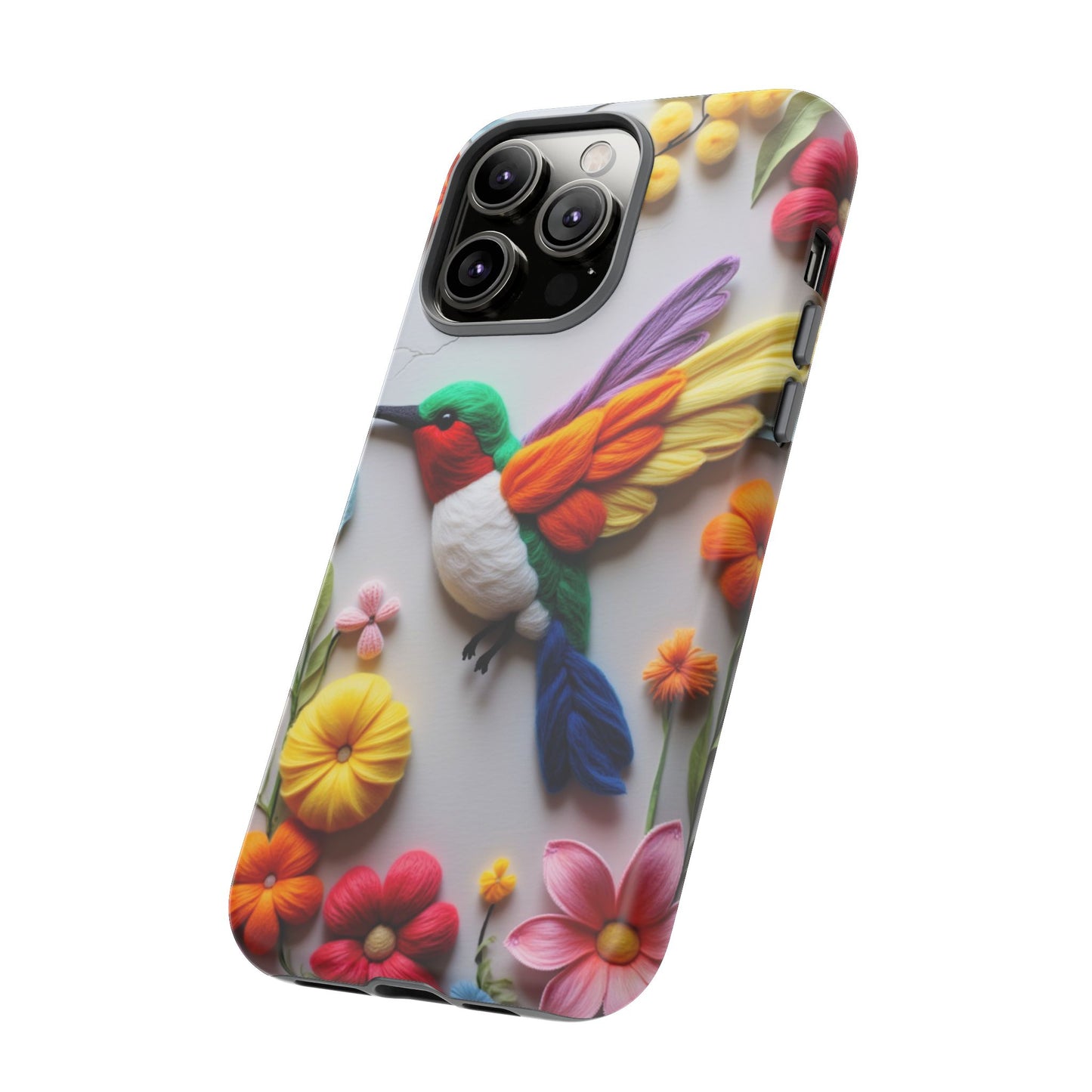 Elegant Hummingbird with Floral Mosaic Design | Nature's Artistic Vibes | iPhone 16 Pro