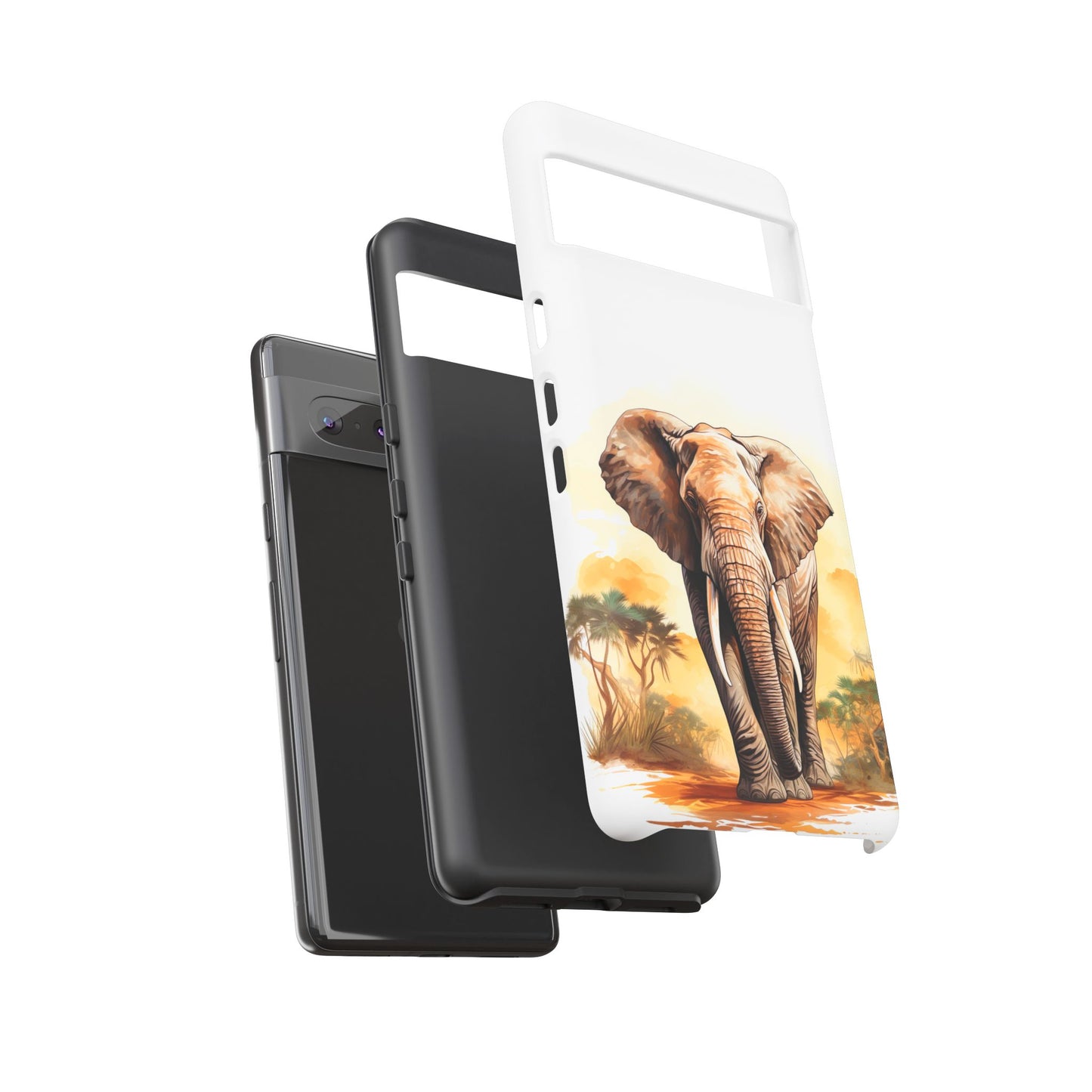 Safari Elephant Watercolor Mobile Cover – Majestic Wildlife Art
