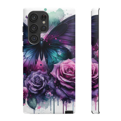 Mystic Bloom – Vibrant Butterfly & Rose Art Mobile Cover