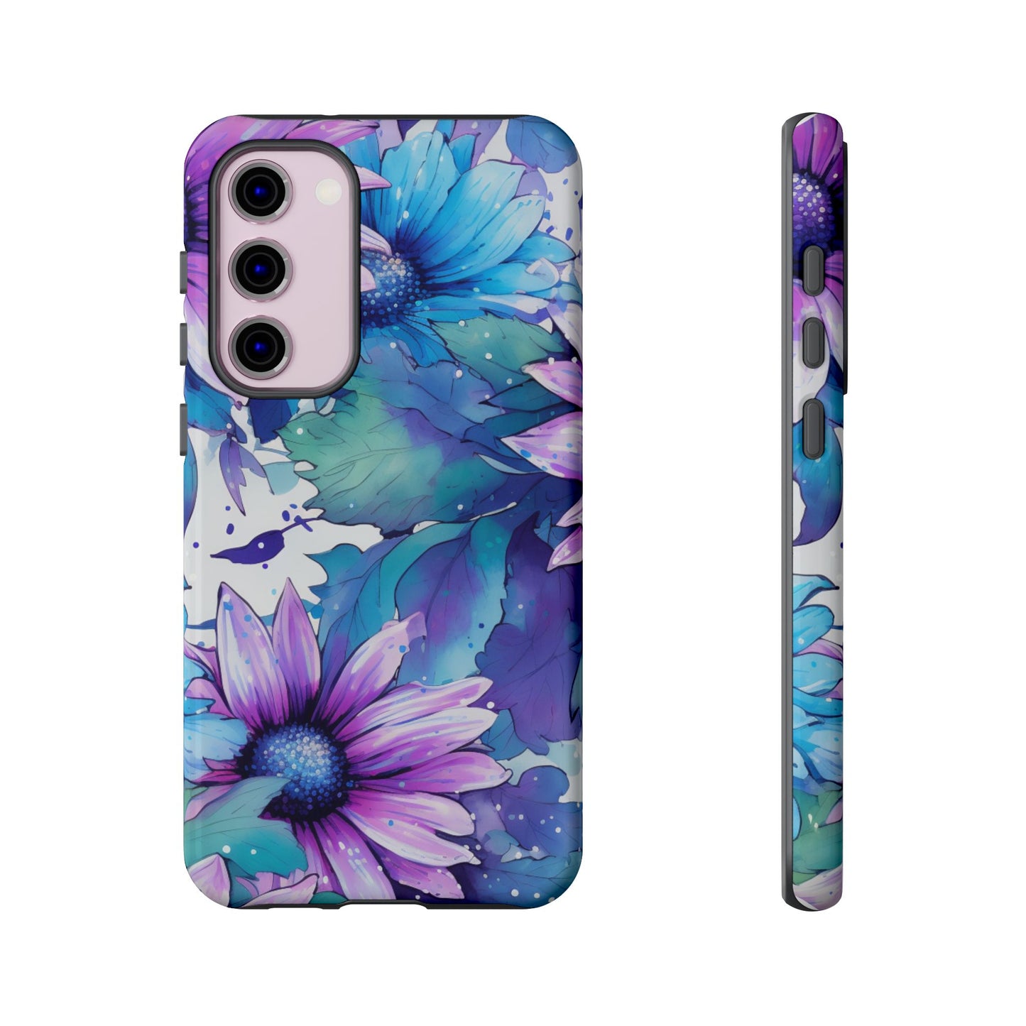 Dreamy Blue & Purple Floral Watercolor Mobile Case