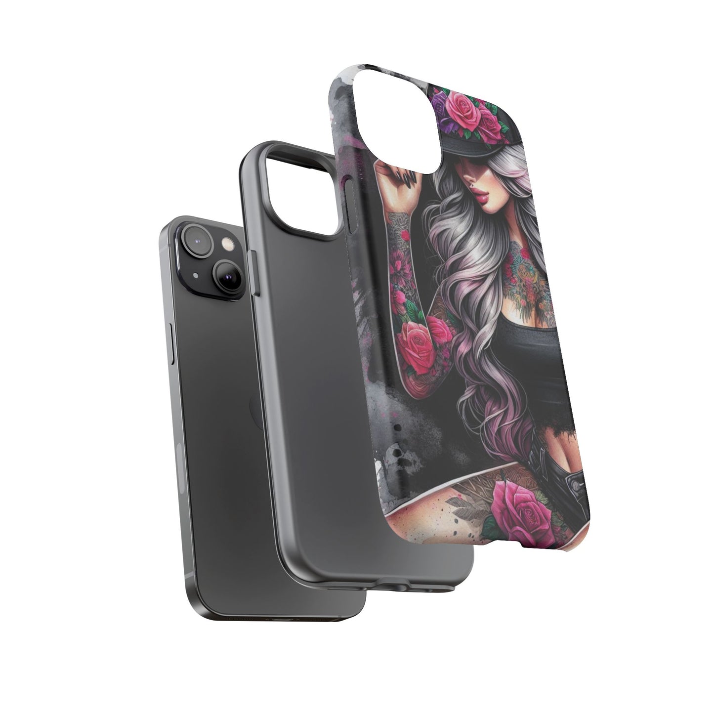 Ink & Roses – Edgy Floral Rebel Mobile Cover