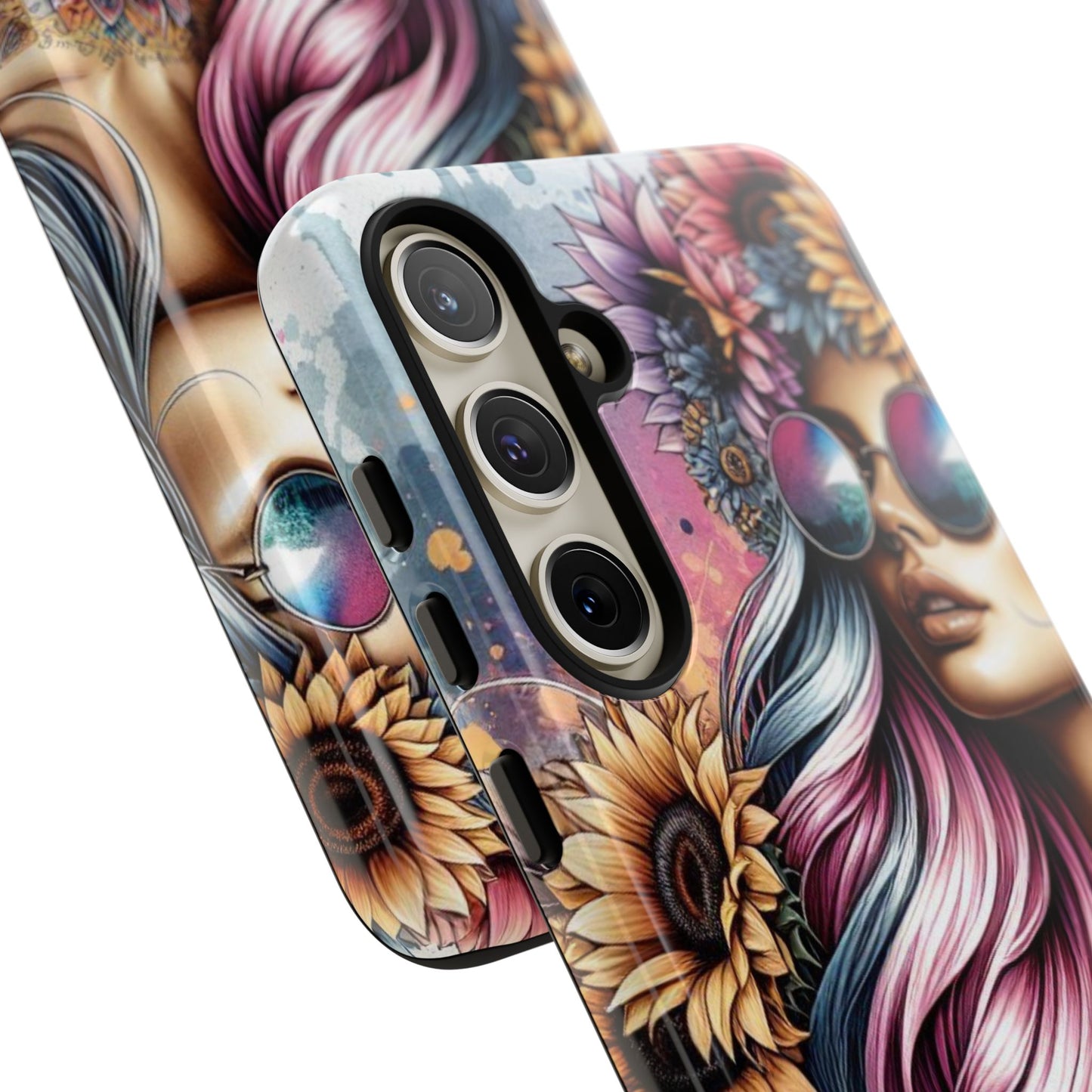 Bohemian Sunflower Queen – Retro Floral Fantasy Mobile Cover