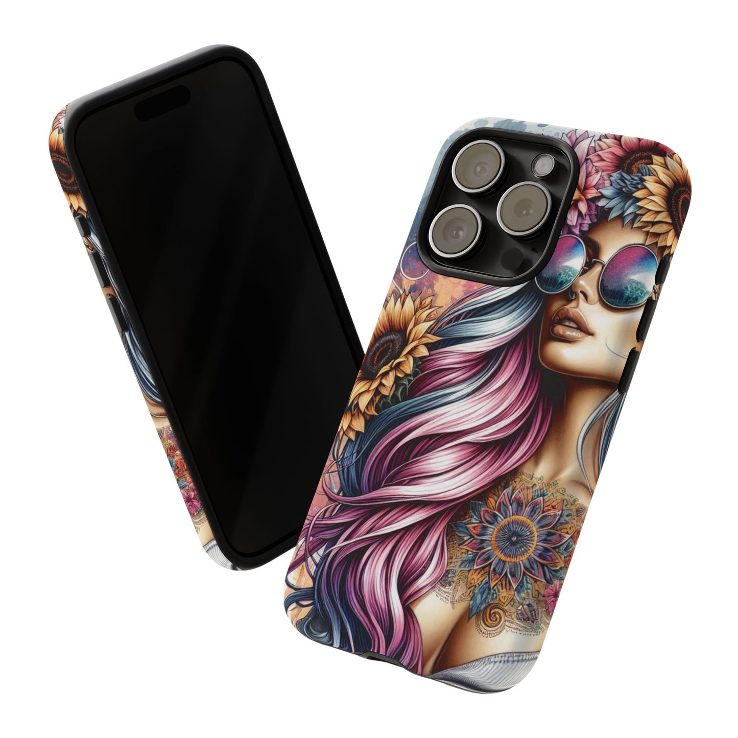 Bohemian Sunflower Queen – Retro Floral Fantasy Mobile Cover