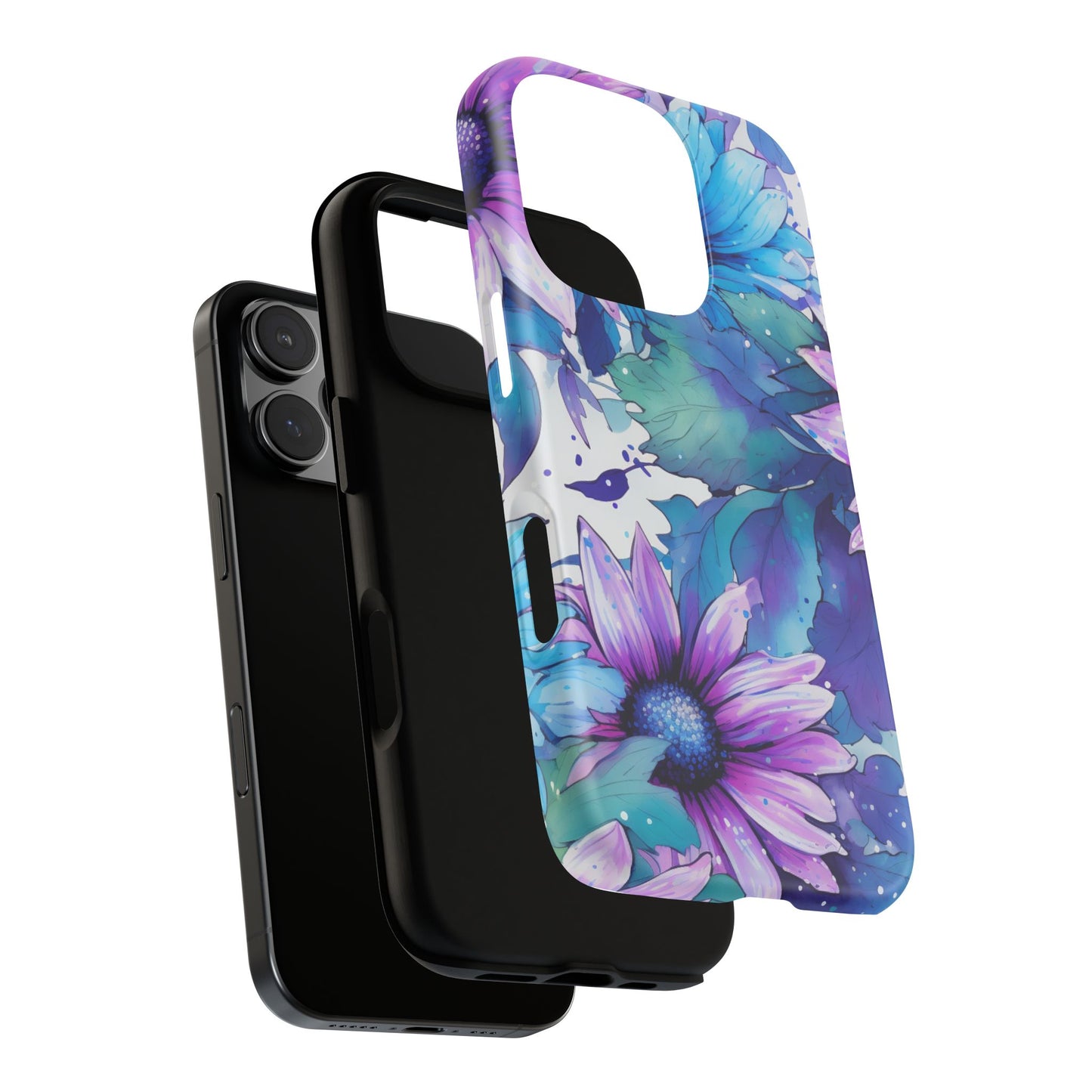 Dreamy Blue & Purple Floral Watercolor Mobile Case