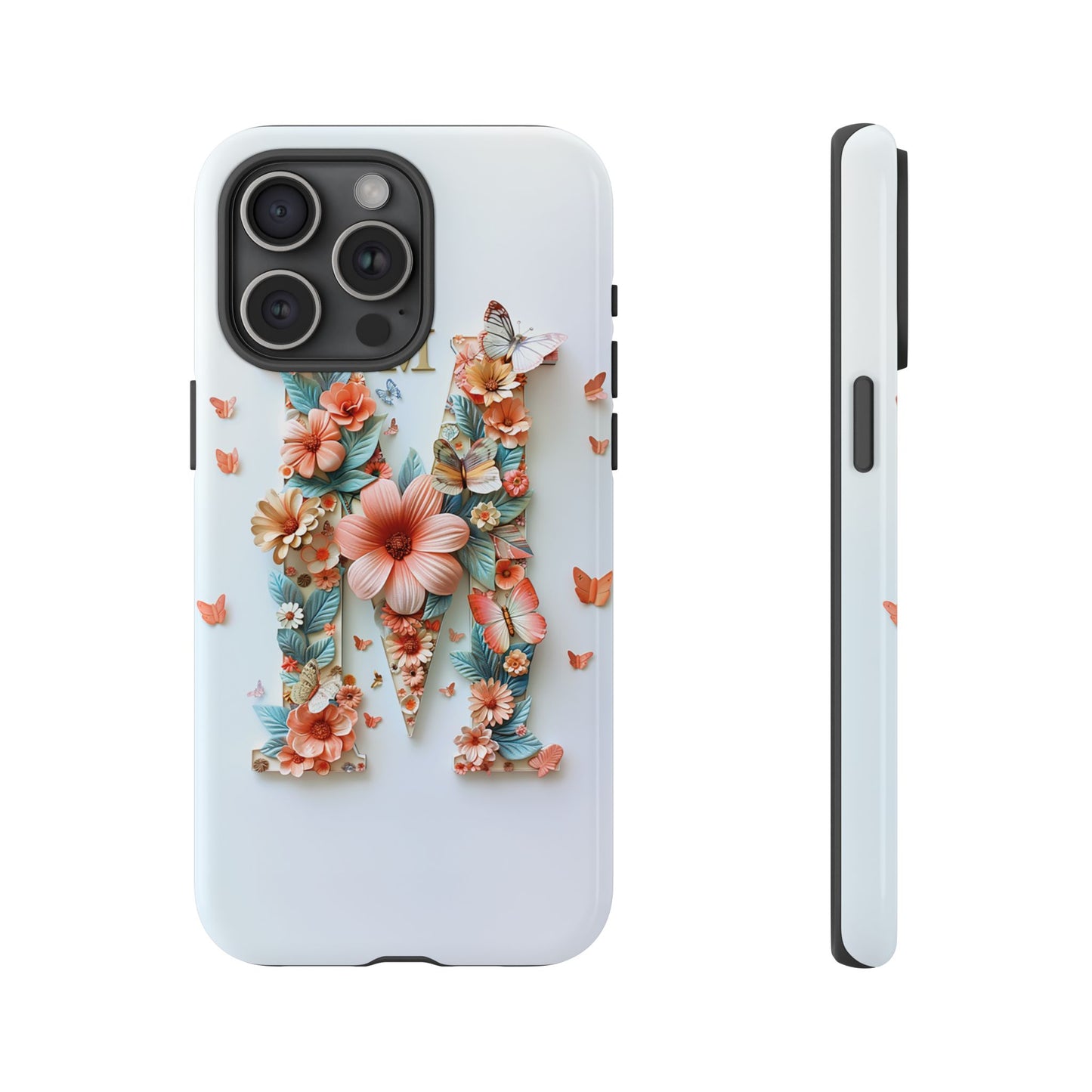 Floral Letter M Phone Case – Personalized Aesthetic Cover for iPhone, Samsung & Google Pixel