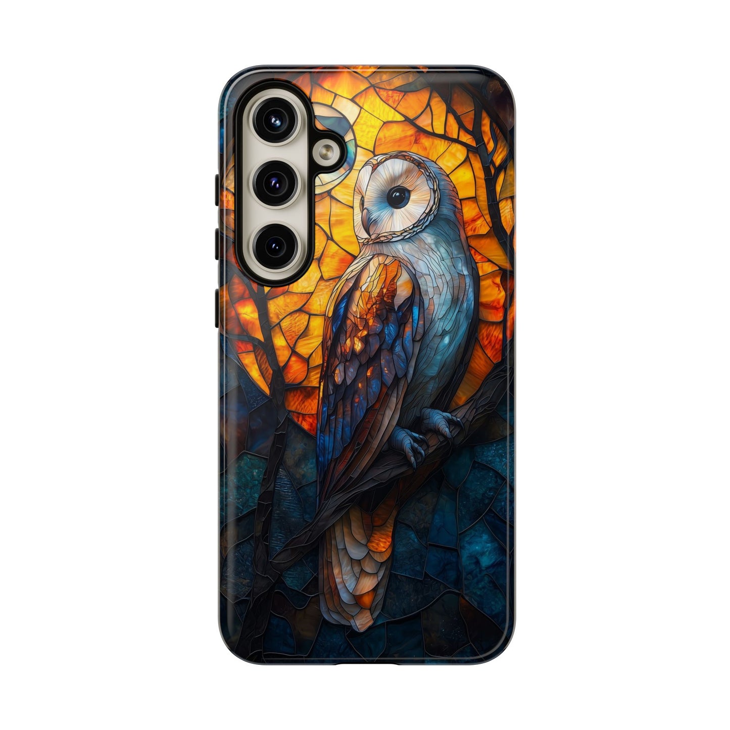 Nocturnal Wisdom – Stained Glass Owl Phone Case for iPhone, Samsung & Pixel