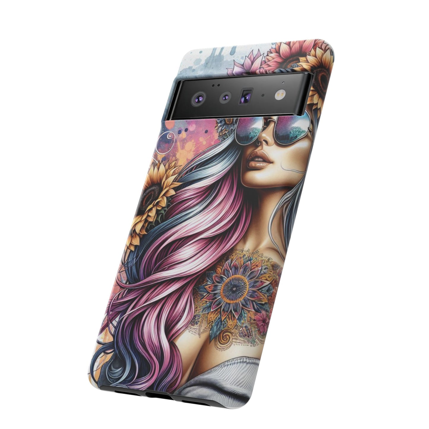 Bohemian Sunflower Queen – Retro Floral Fantasy Mobile Cover