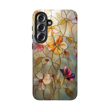 Golden Bloom – Luxe Stained Glass Floral Phone Case for iPhone, Samsung & Pixel