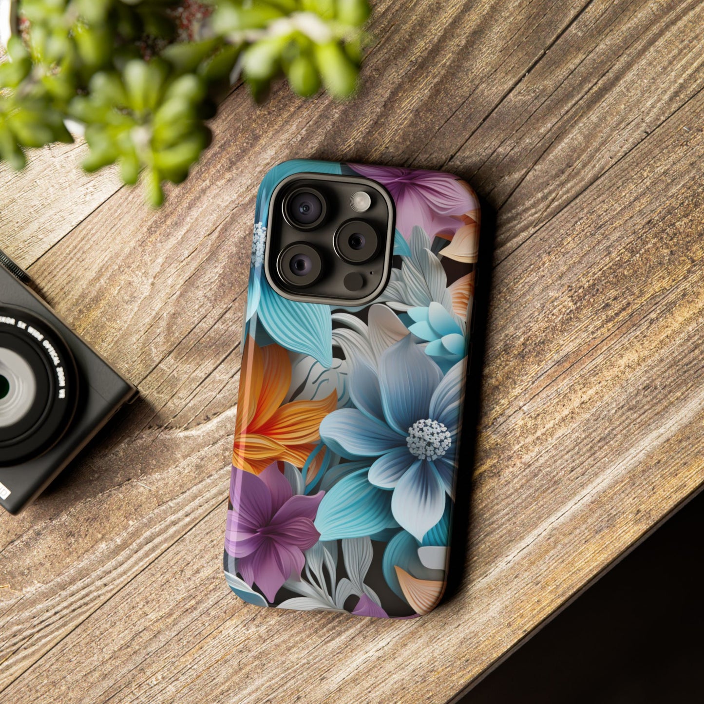 Elegant 3D Floral Bloom Mobile Case – Vivid & Artistic