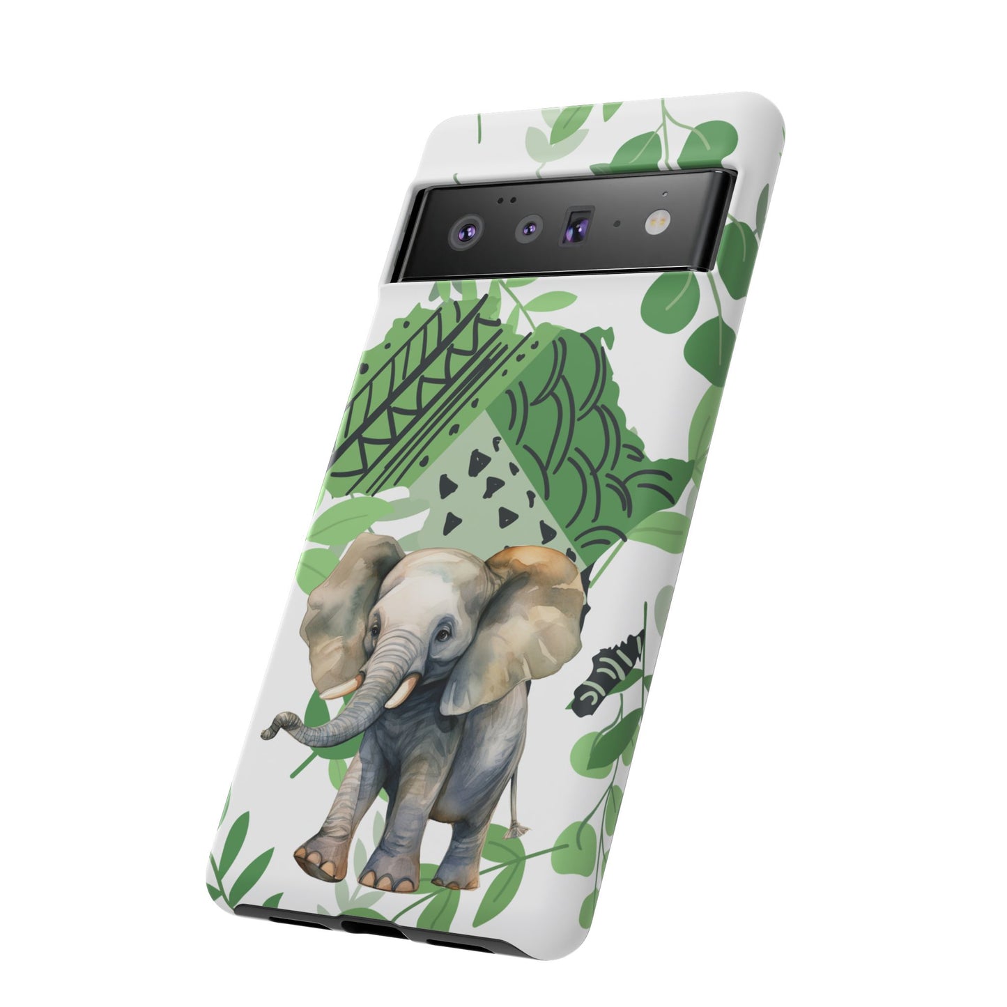 Playful Baby Elephant Mobile Cover – Tropical Boho Art