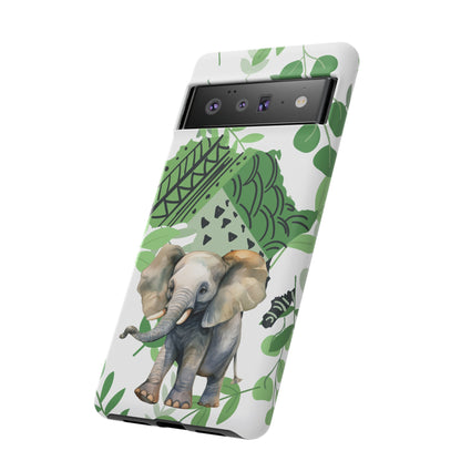Playful Baby Elephant Mobile Cover – Tropical Boho Art