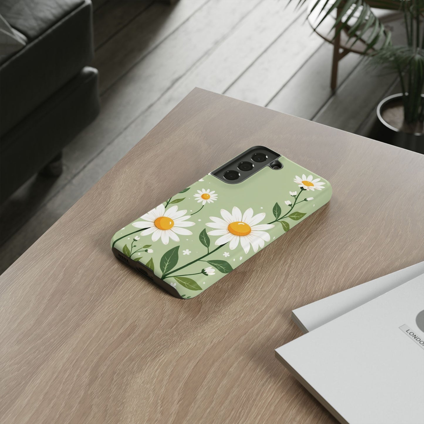 Green Floral Case, Daisy Pattern Design, Iphone Case Design, Perfect Gift For Her