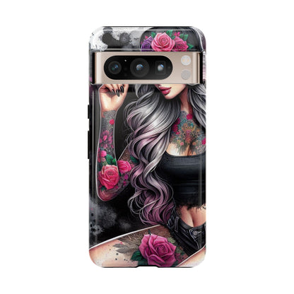 Ink & Roses – Edgy Floral Rebel Mobile Cover