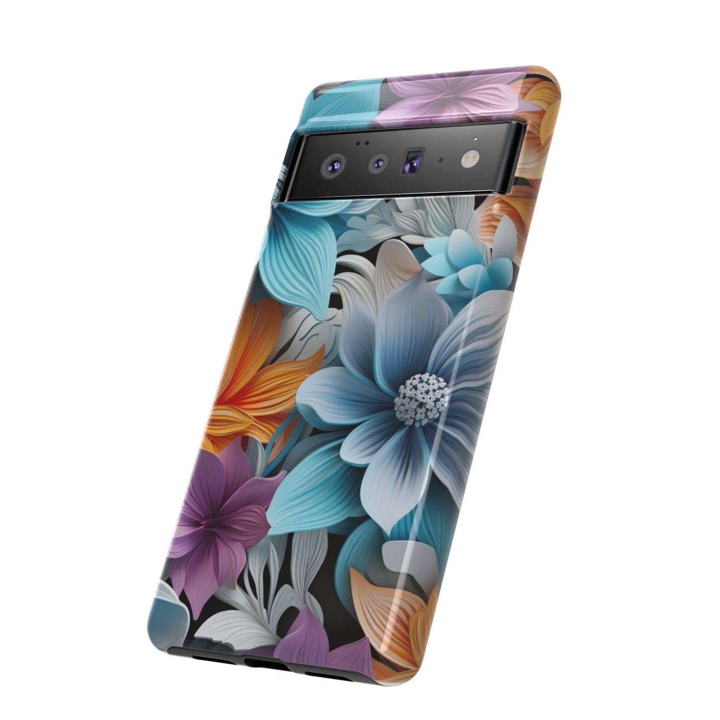 Elegant 3D Floral Bloom Mobile Case – Vivid & Artistic
