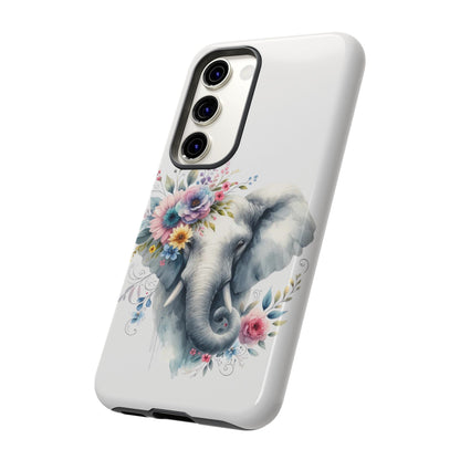 Floral Elephant Mobile Cover – Elegant Watercolor Art