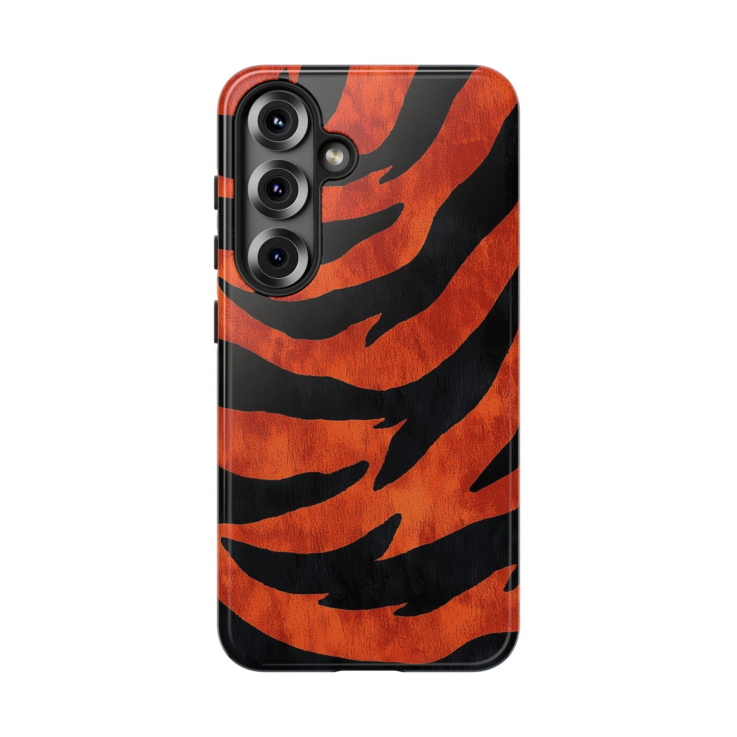 Fiery Orange & Black Tiger Stripes Phone Case for iPhone, Samsung & Google Pixel