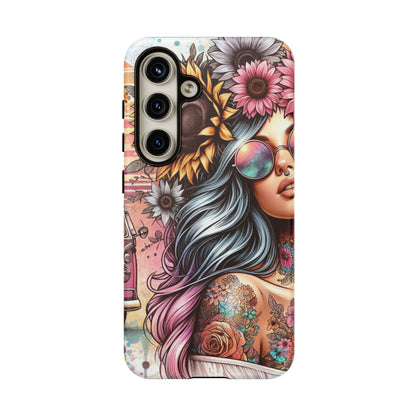 Retro Boho Wanderer – Sunflower Hippie Van Mobile Cover
