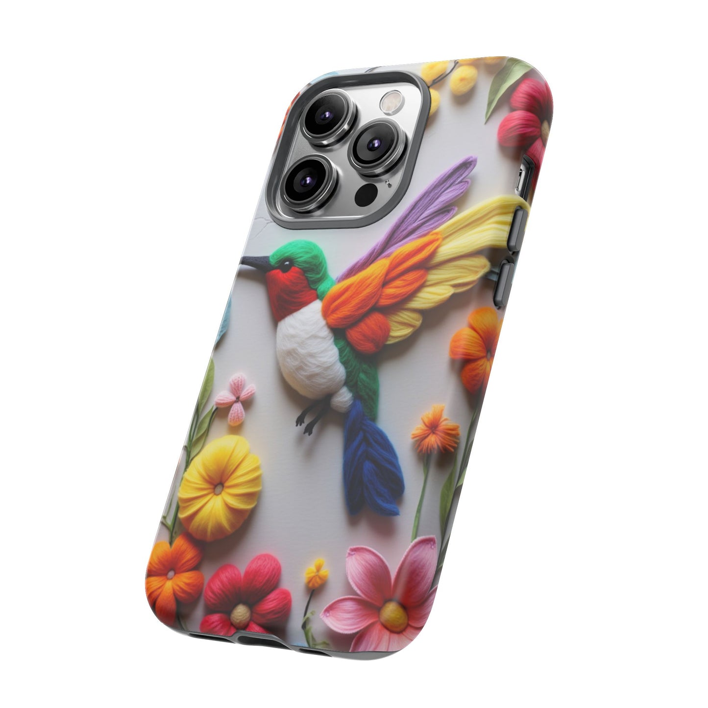 Elegant Hummingbird with Floral Mosaic Design | Nature's Artistic Vibes | iPhone 16 Pro