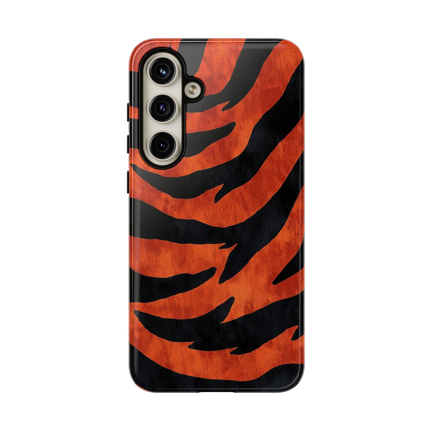 Fiery Orange & Black Tiger Stripes Phone Case for iPhone, Samsung & Google Pixel