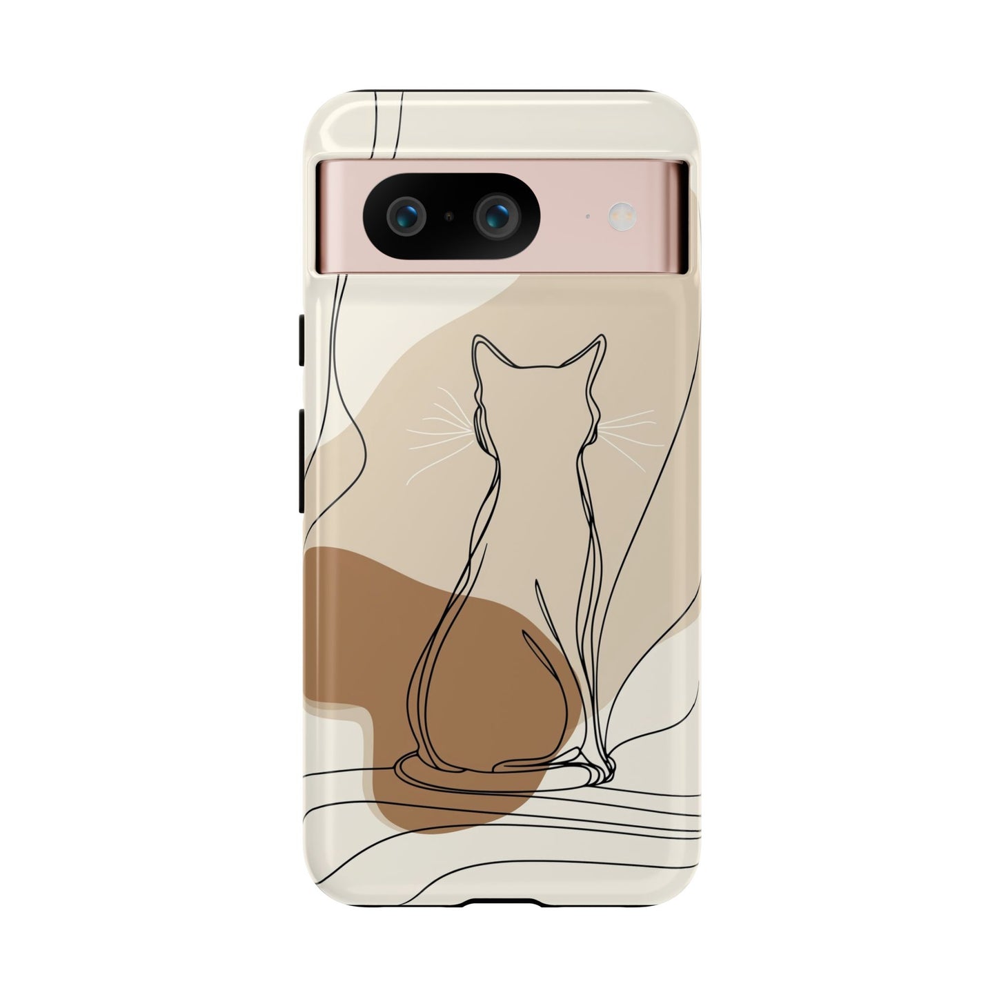 Minimalist Cat Silhouette: Elegant Line Art Phone Case for iPhone, Samsung & Pixel
