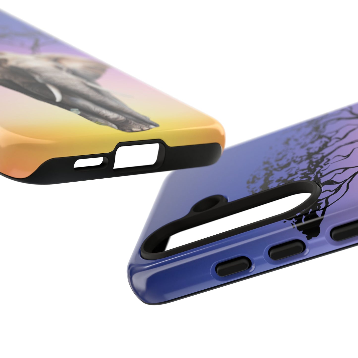 Surreal Elephant Tree Mobile Cover – Dreamy Sunset Fantasy