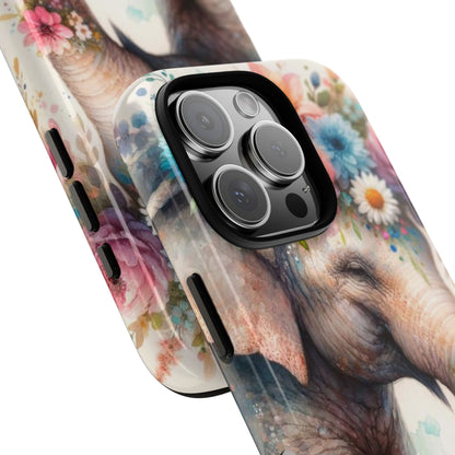 Joyful Floral Elephant Mobile Cover – Whimsical Watercolor Art