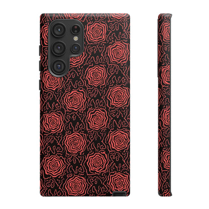 Red roses abstract geometric seamless pattern design