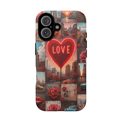 Neon Love Heart & Rose Phone Case