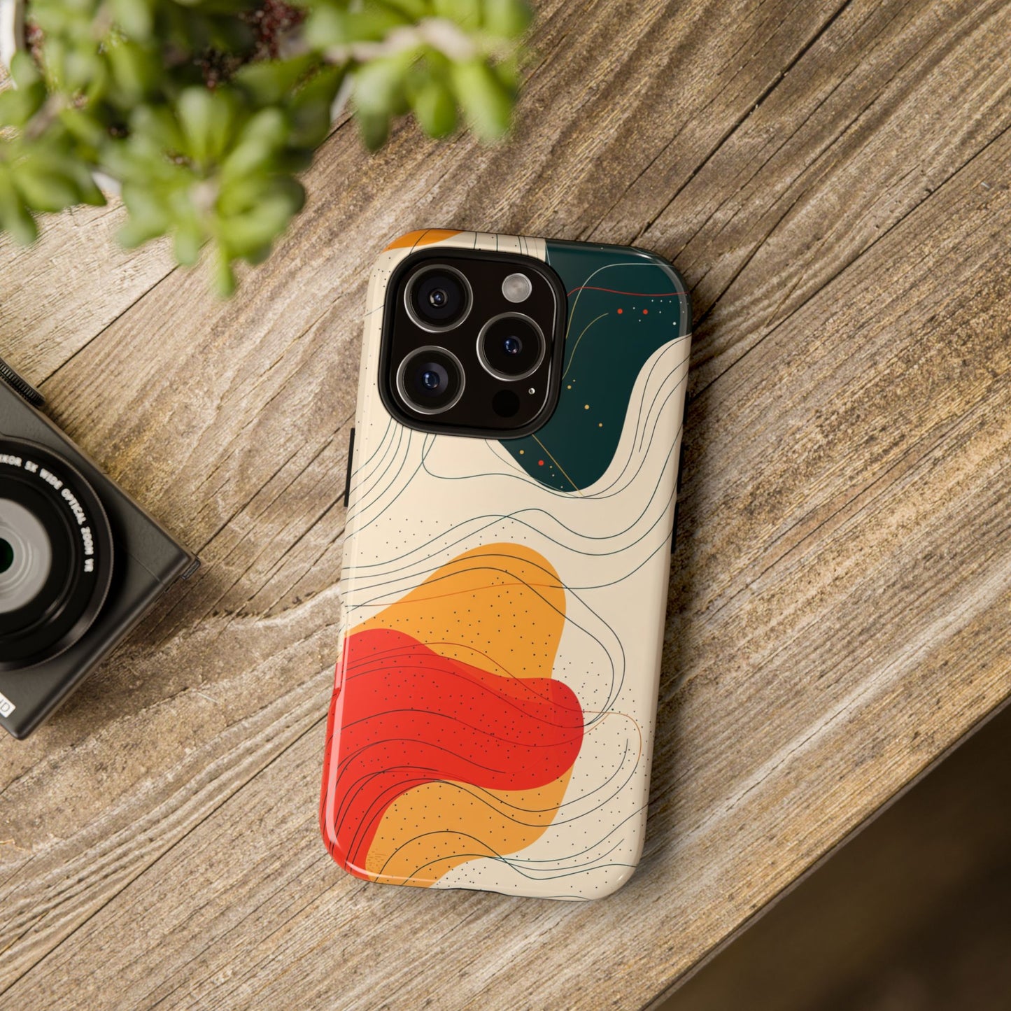 Wavy Vibes Abstract Phone Case – Bold Retro Design for iPhone, Samsung & Pixel