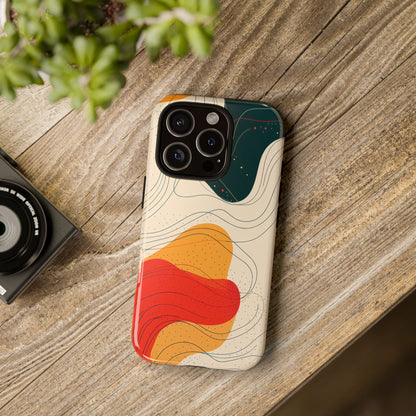 Wavy Vibes Abstract Phone Case – Bold Retro Design for iPhone, Samsung & Pixel