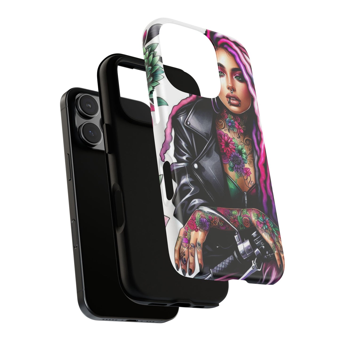 Neon Rebel – Vibrant Biker Queen Mobile Cover