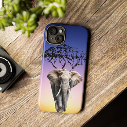 Surreal Elephant Tree Mobile Cover – Dreamy Sunset Fantasy