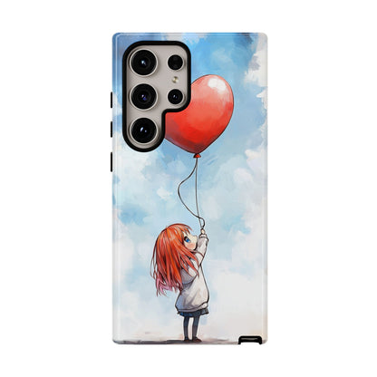 Anime Girl with Heart Balloon Phone Case – Cute & Inspirational Design for iPhone, Google Pixel & Samsung