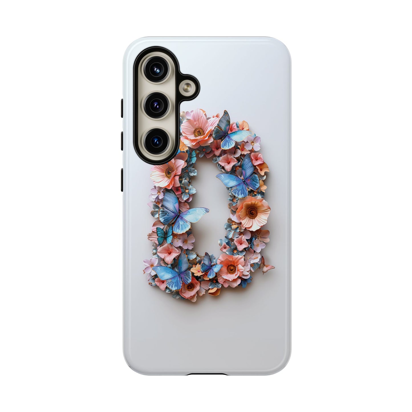 Floral Letter D Phone Case – Personalized Aesthetic Cover for iPhone, Samsung & Google Pixel