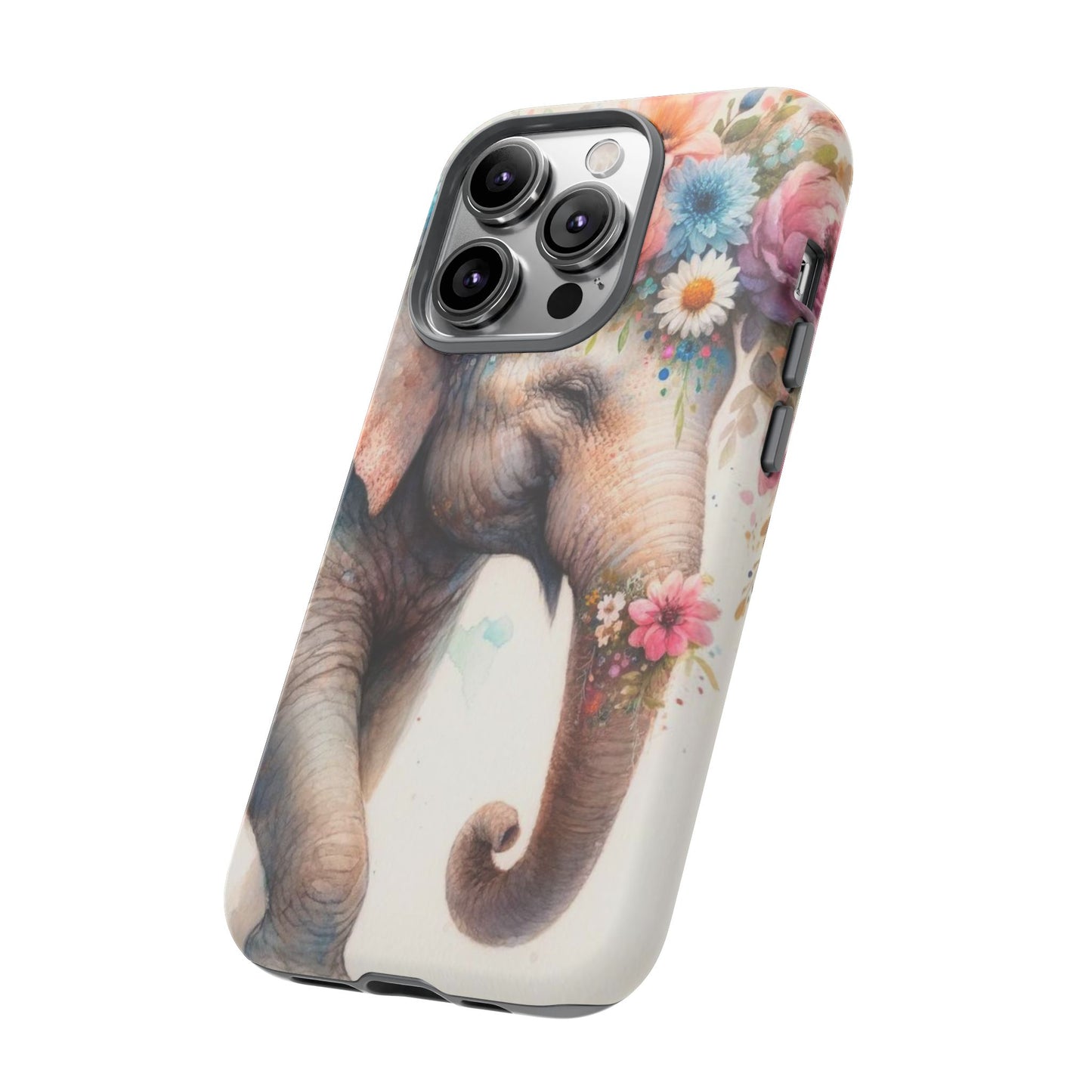 Joyful Floral Elephant Mobile Cover – Whimsical Watercolor Art