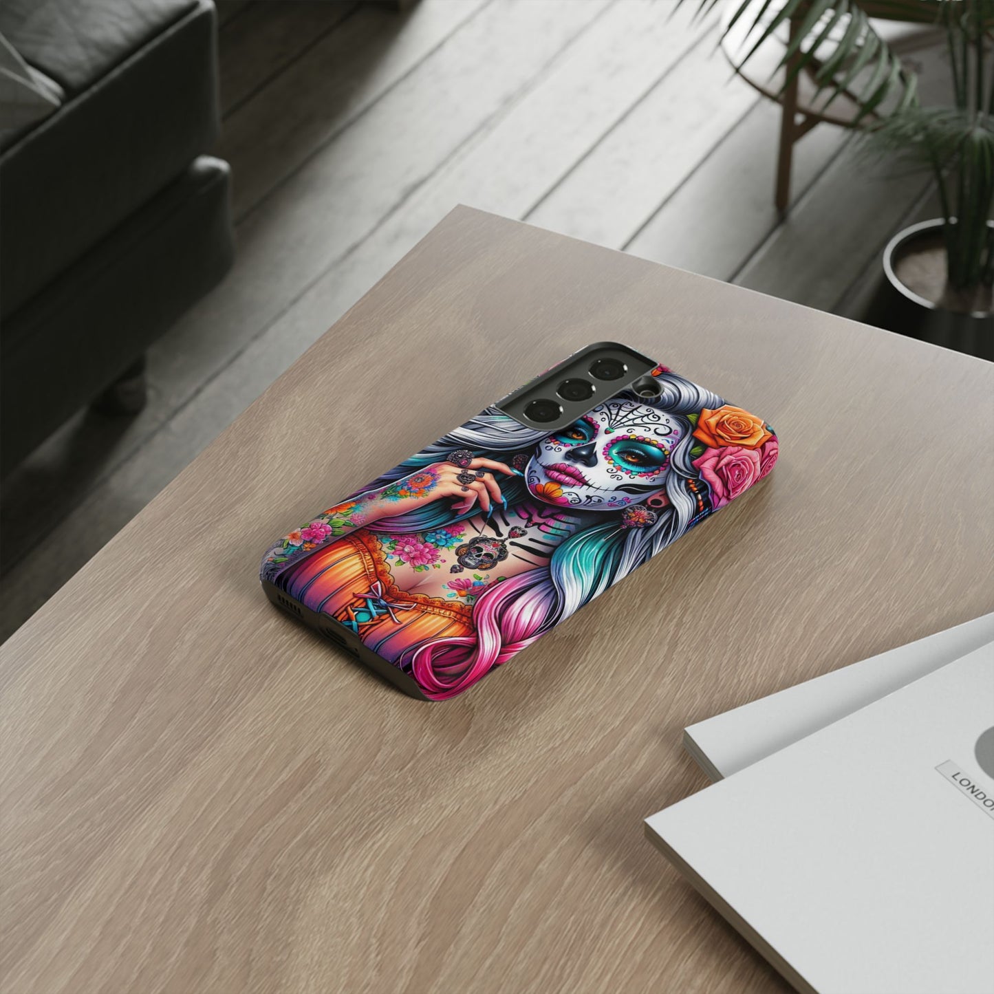 Sugar Skull Goddess – Día de los Muertos Floral Queen Mobile Cover