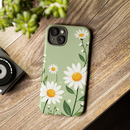 Green Floral Case, Daisy Pattern Design, Iphone Case Design, Perfect Gift For Her