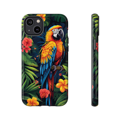 Floral Parrot Phone Case – Tropical Bird Design for iPhone, Samsung & Google Pixel