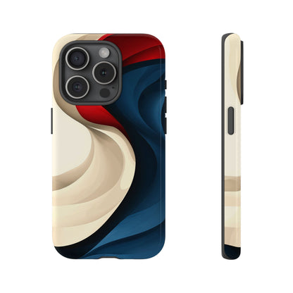 Crimson Current – Flowing Abstract Wave Phone Case for iPhone, Samsung & Pixel