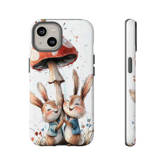Mushroom Snuggles – Cottagecore Bunny Phone Case for iPhone, google Pixel & Samsung