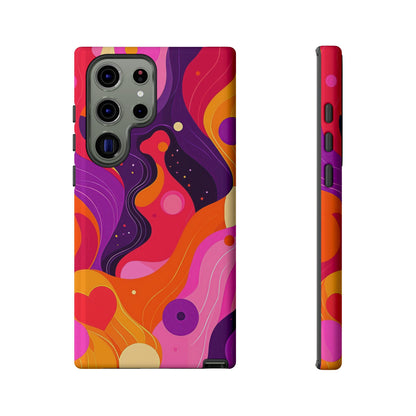 Love Vibes – Retro Abstract Groove Phone Case for iPhone, Google Pixel, Samsung