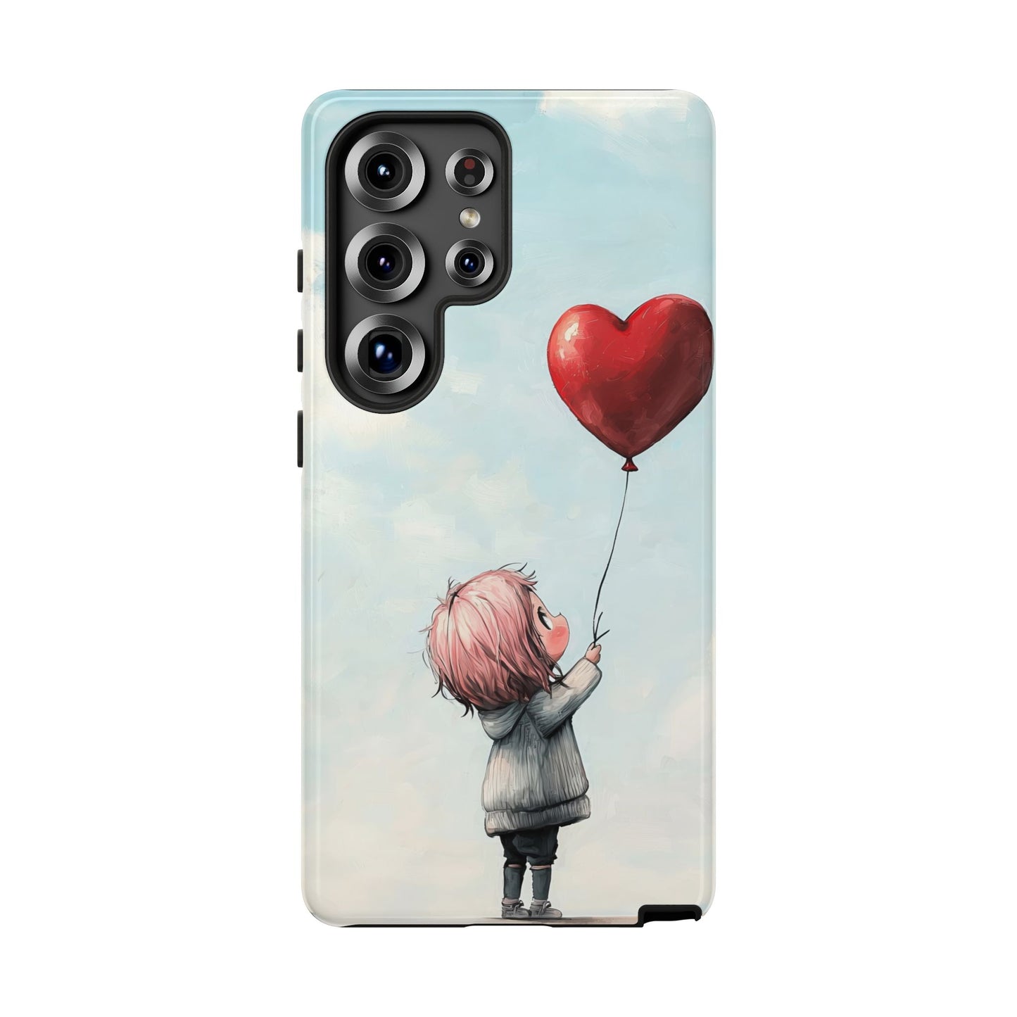 Anime Heart Balloon Phone Case – Dreamy & Cute Art for iPhone, Google Pixel & Samsung